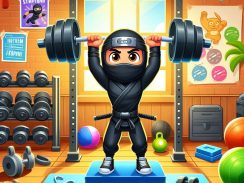 Ninja making progress in the gym using his everbook for personal development