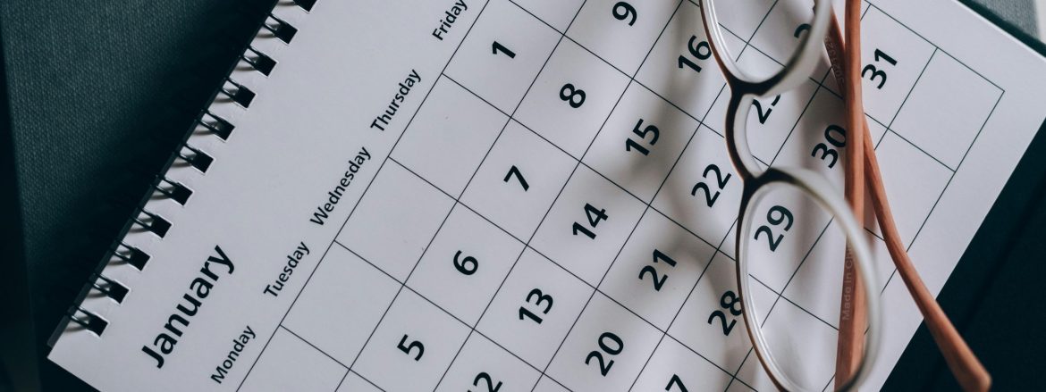 A calendar of the month of January, getting ready for tracking New Year's Resolutions