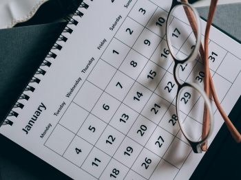 A calendar of the month of January, getting ready for tracking New Year's Resolutions